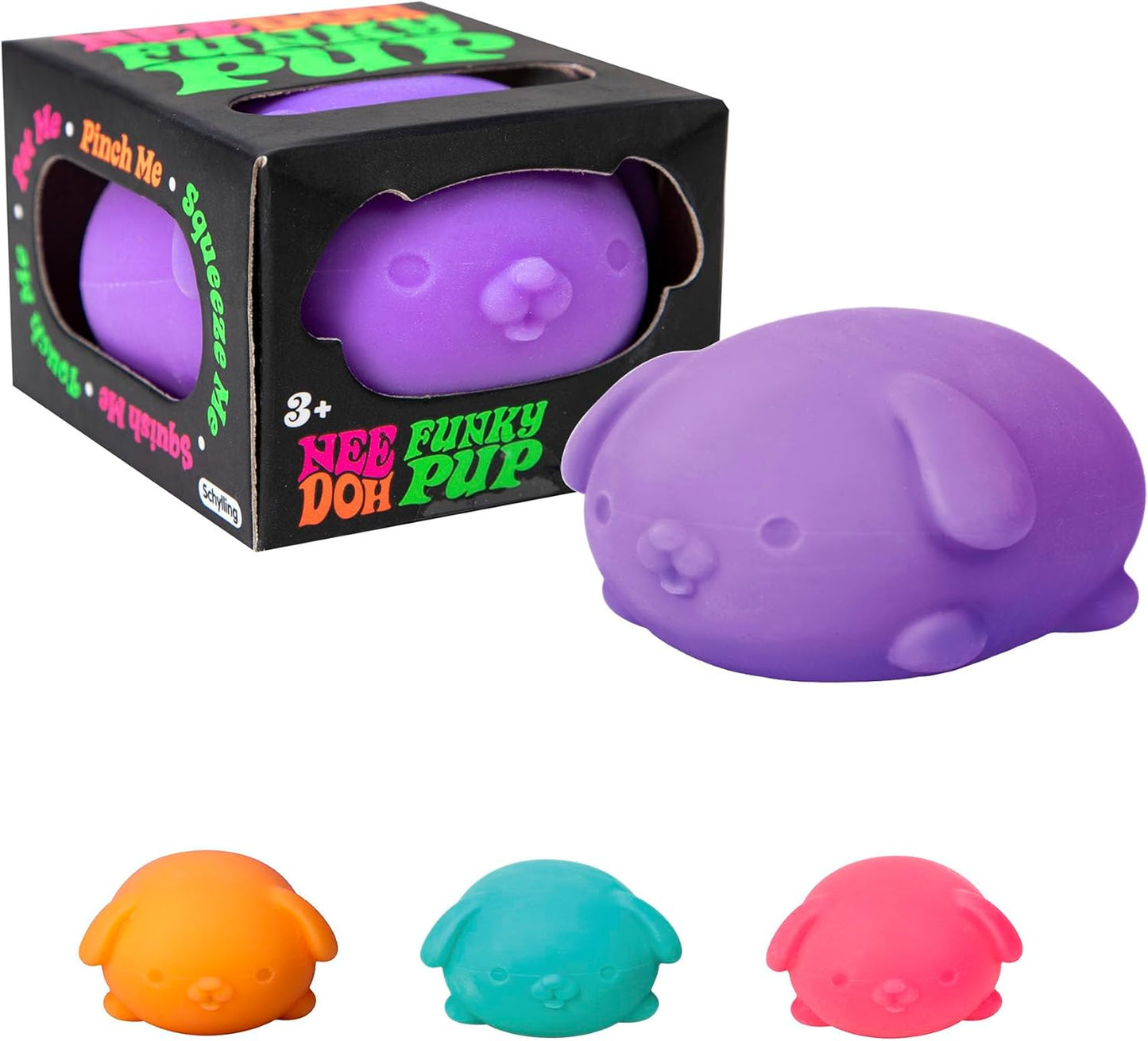 Schylling NeeDoh Funky Pups – Squishy Sensory Toy – Soft Dough Filling – Color May Vary