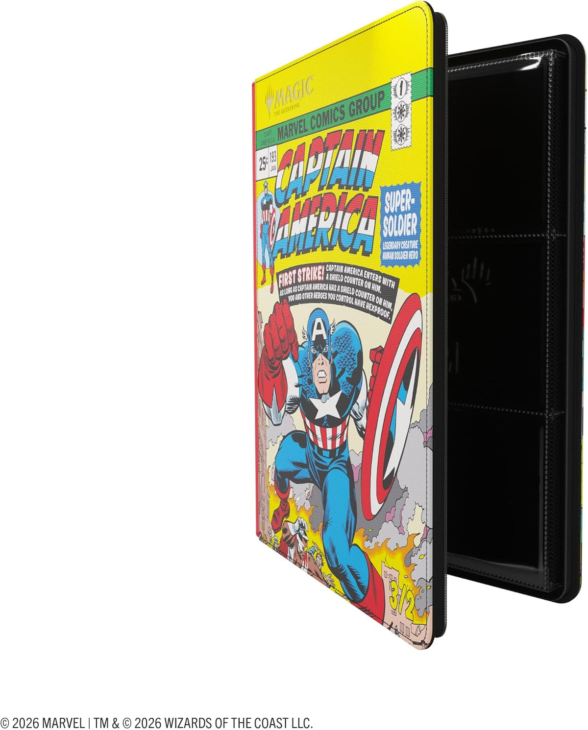 Gamegenic Magic: The Gathering Marvel Super Heroes Zip-Up Album 18-Pocket - Captain America & Black Panther Card Binder, Holds 360 Double-Sleeved Trading Cards