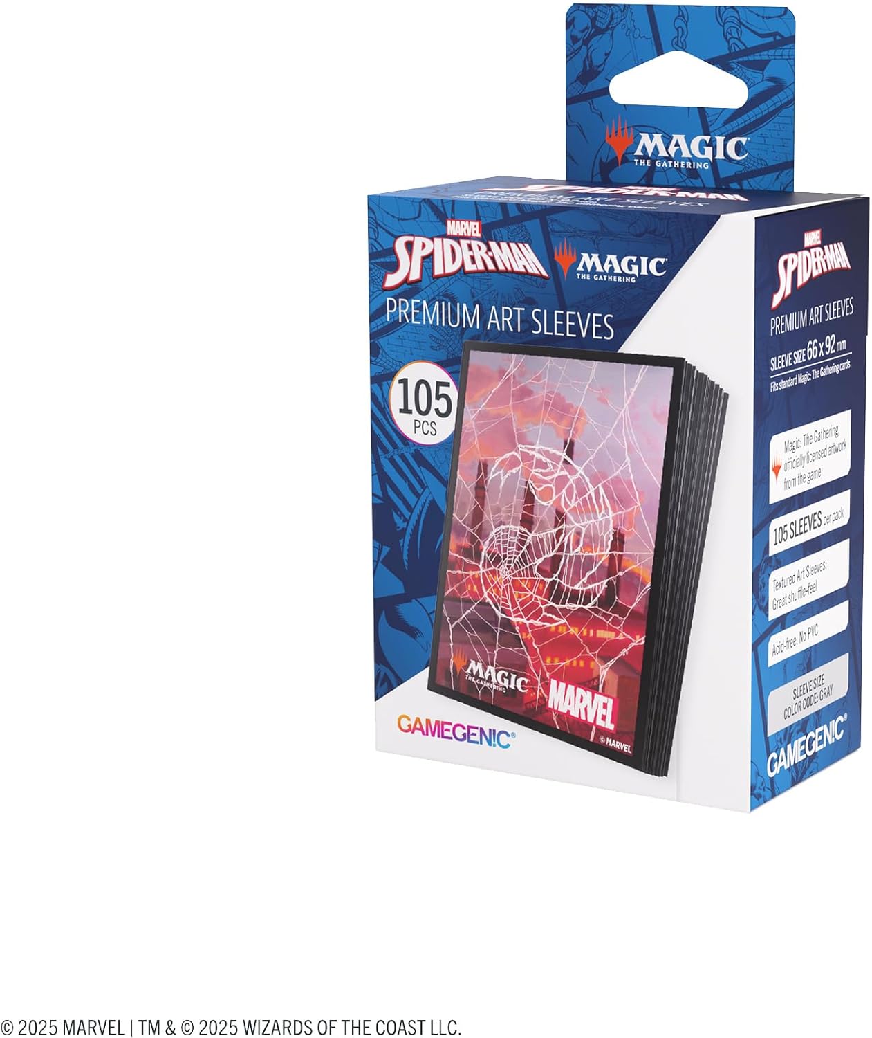 Gamegenic Magic: The Gathering Marvel's Spider-Man Premium Art Sleeves - Spider-Man Mountain - 105 Matte Textured Card Sleeves with Full-Color Artwork, Tournament-Ready & Plastic-Free Packaging