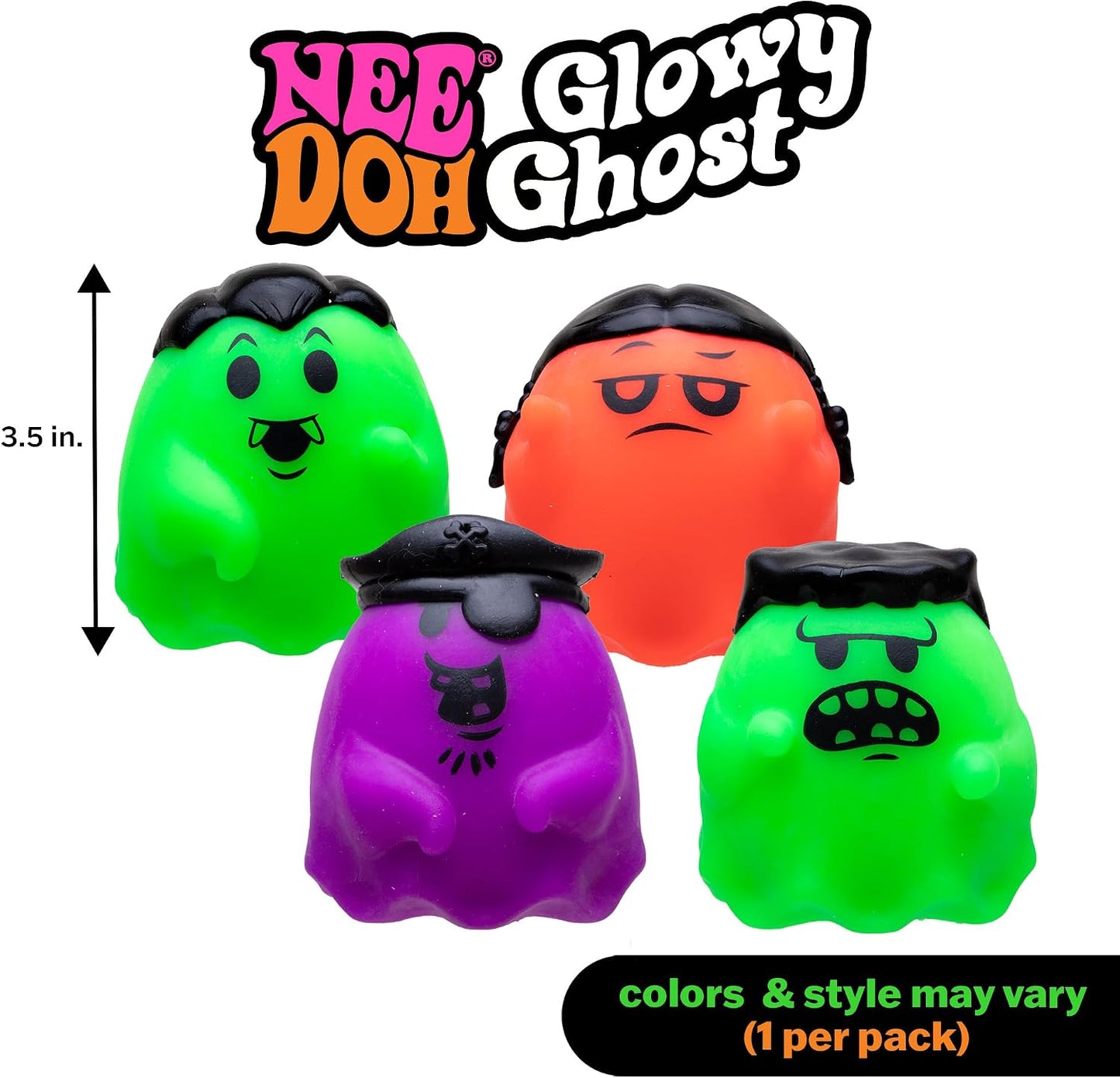 Schylling Needoh Needohween Glowy Ghost - Sensory Squeeze Toy