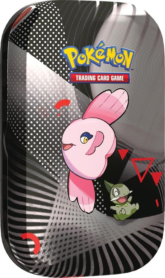 Pokemon TCG: Unova Mini Tin – Alomomola & Axew (2 Booster Packs & 1 Sticker Card)