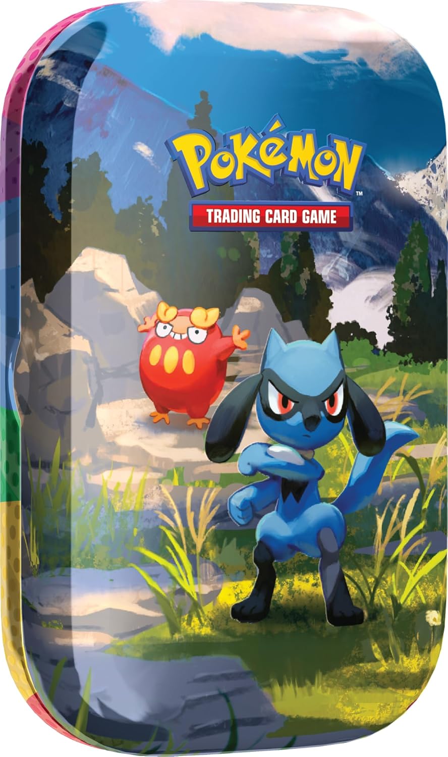 Pokemon TCG: Mega Evolution—Ascended Heroes Mini Tin: Riolu & Darumaka (1 Sticker Sheet, a Pokémon Art Card & 2 Booster Packs)