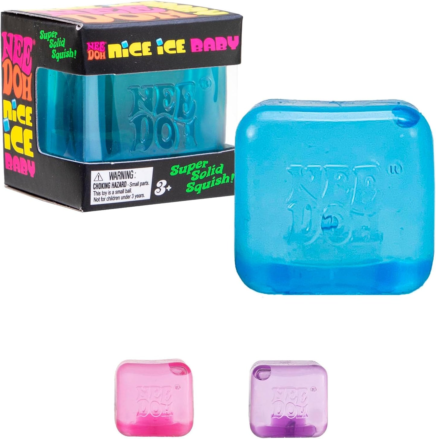 Schylling NeeDoh Nice Ice Baby - Sensory Squeeze Toy - Super Solid Squish - 1.25" Wide - Color May Vary