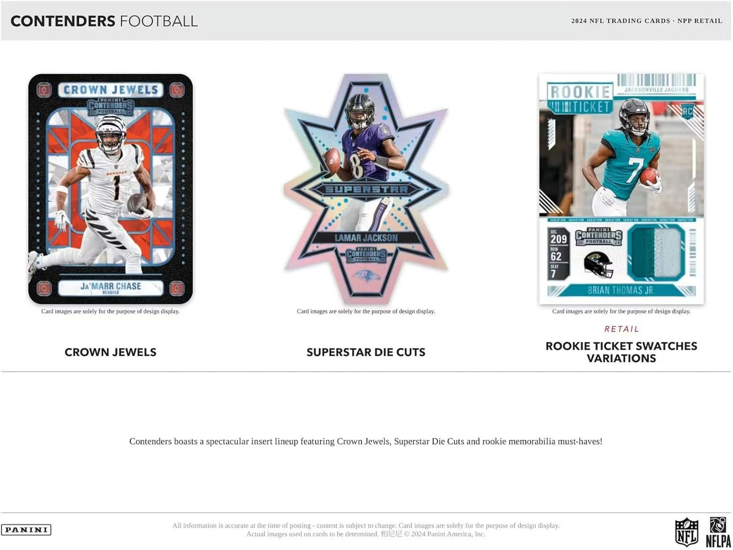 2024–25 Panini Contenders NFL Football Blaster Box – Official Trading Cards – Includes Blaster-Exclusive Parallels, Rookie Tickets & Inserts – Sealed Retail Box