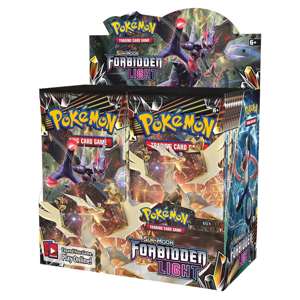 Pokemon TCG: Sun & Moon Forbidden Light Booster Sealed Box | Collectible Trading Card Set | 36 Booster Packs | Over 130 Cards + 5 Prism Star Cards, 8 Pokemon-GX Cards, 6 Ultra Beasts, 15 Trainer Cards