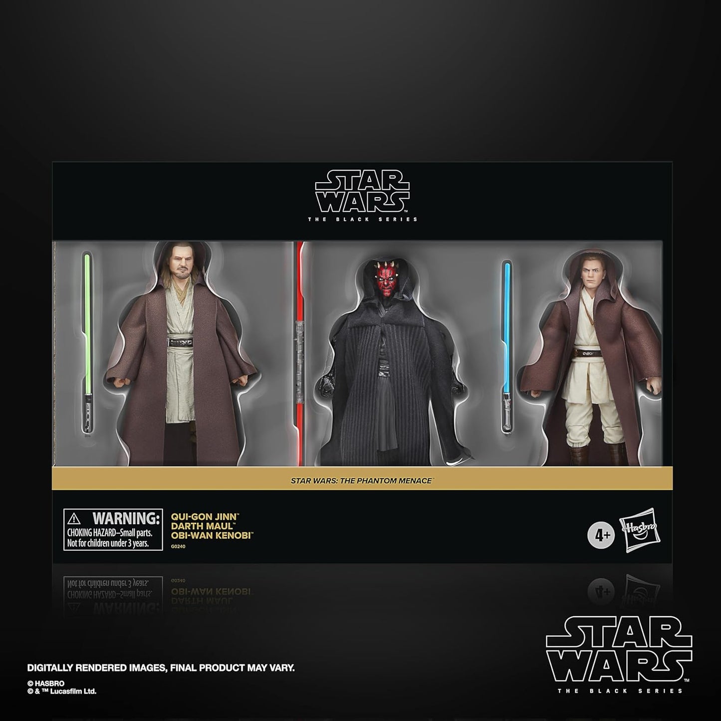 Star Wars The Black Series Qui-Gon Jinn, Darth Maul, OBI-Wan Kenobi The Phantom Menace 6 Inch Action Figures