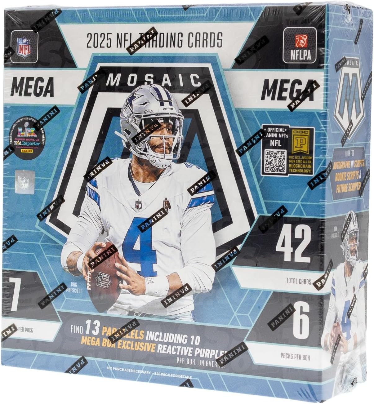 Panini 2025 Mosaic Football Mega Box (Reactive Purple Parallels!)