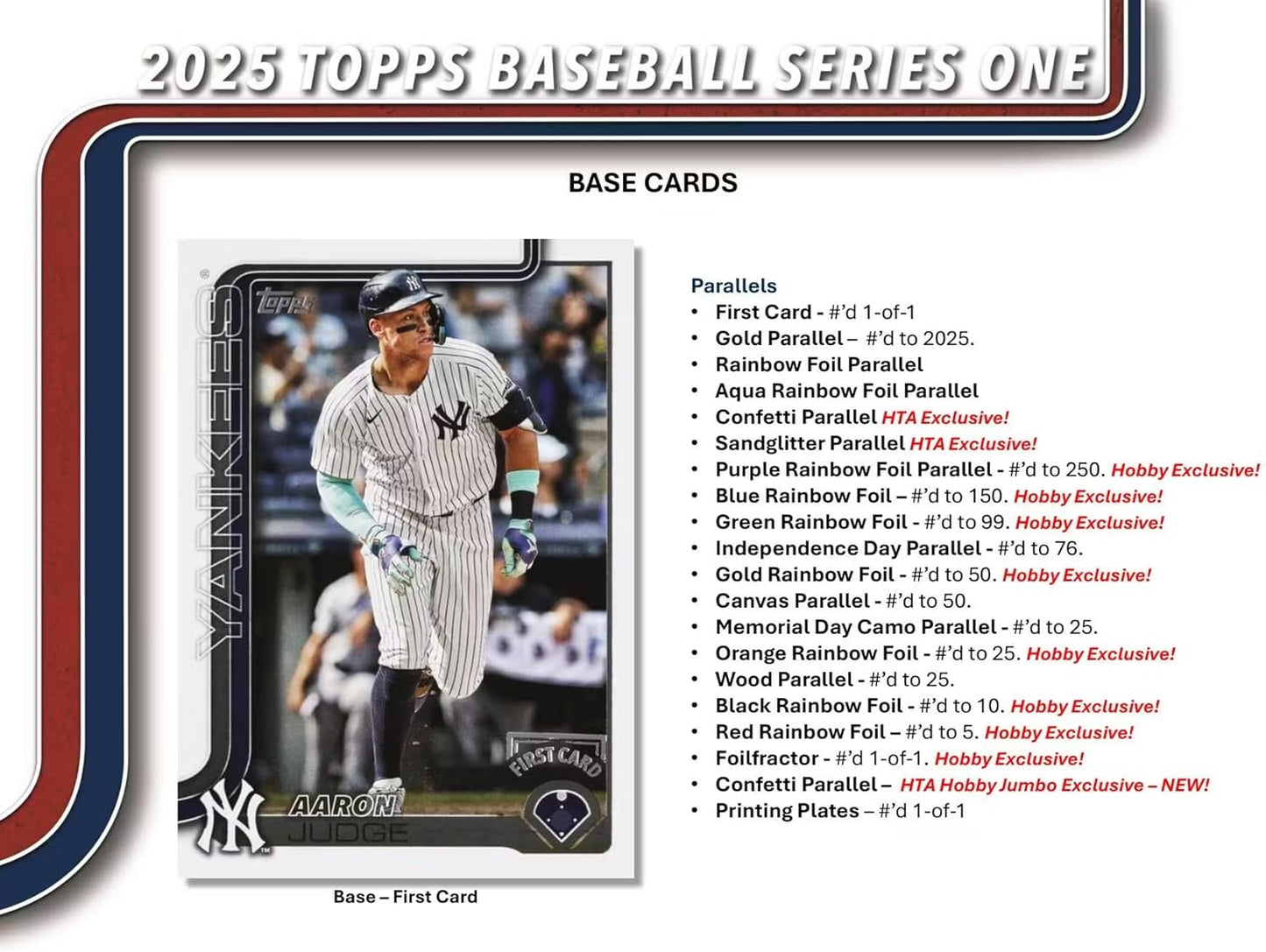 2025 Topps Series 1 Baseball Trading Card MLB Hobby Jumbo 10 Pack Box (1 Autograph & 2 Relics Per Jumbo Box)