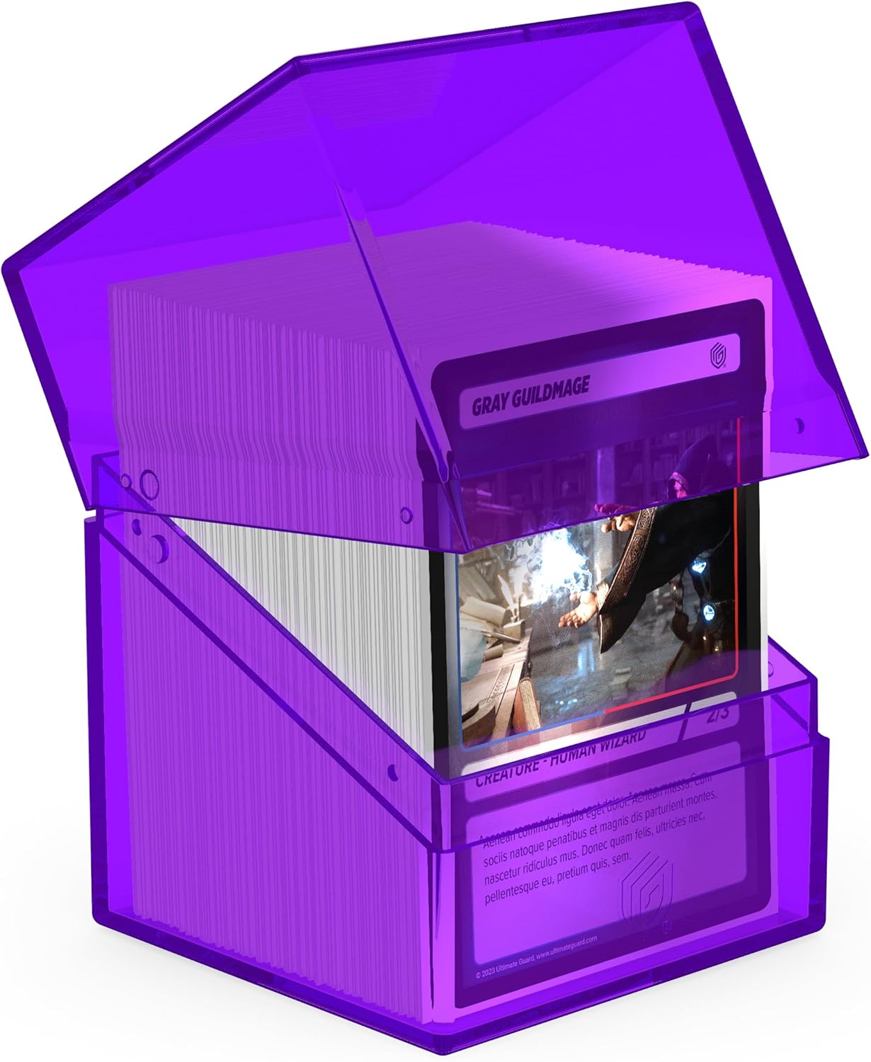 Ultimate Guard Boulder 100+ Clear, Deck Case for 100 Double-Sleeved TCG Cards, Amethyst, Secure & Durable Storage for Trading Card Games, Transparent