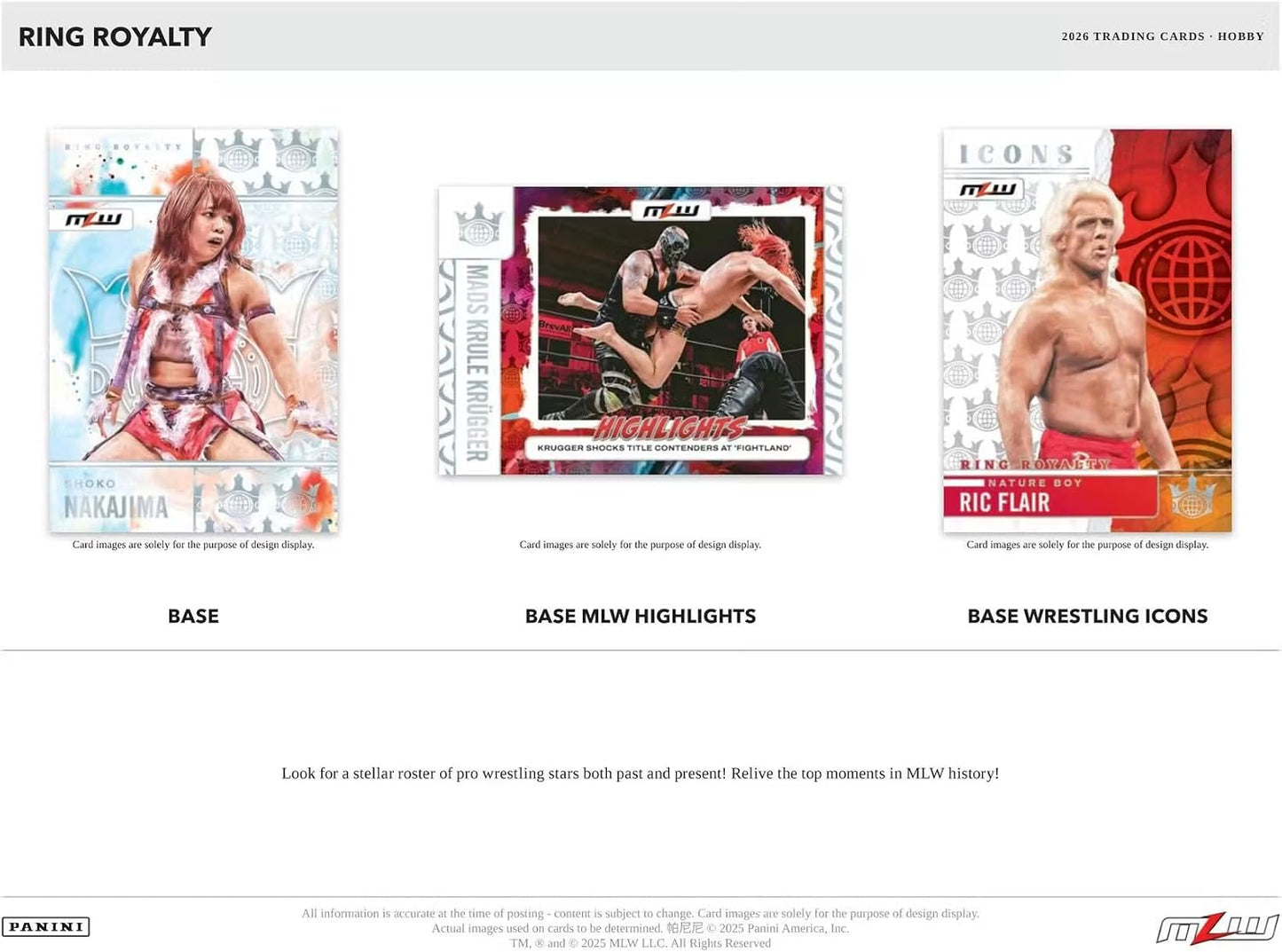 2026 Panini Ring Royalty Major League Wrestling Hobby Trading Card Box (2 Autographs Per Box)