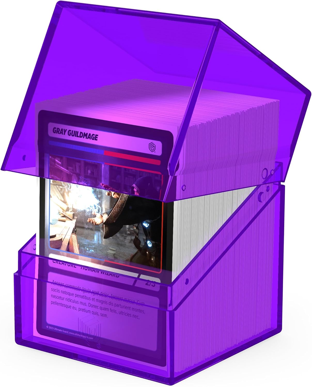 Ultimate Guard Boulder 100+ Clear, Deck Case for 100 Double-Sleeved TCG Cards, Amethyst, Secure & Durable Storage for Trading Card Games, Transparent
