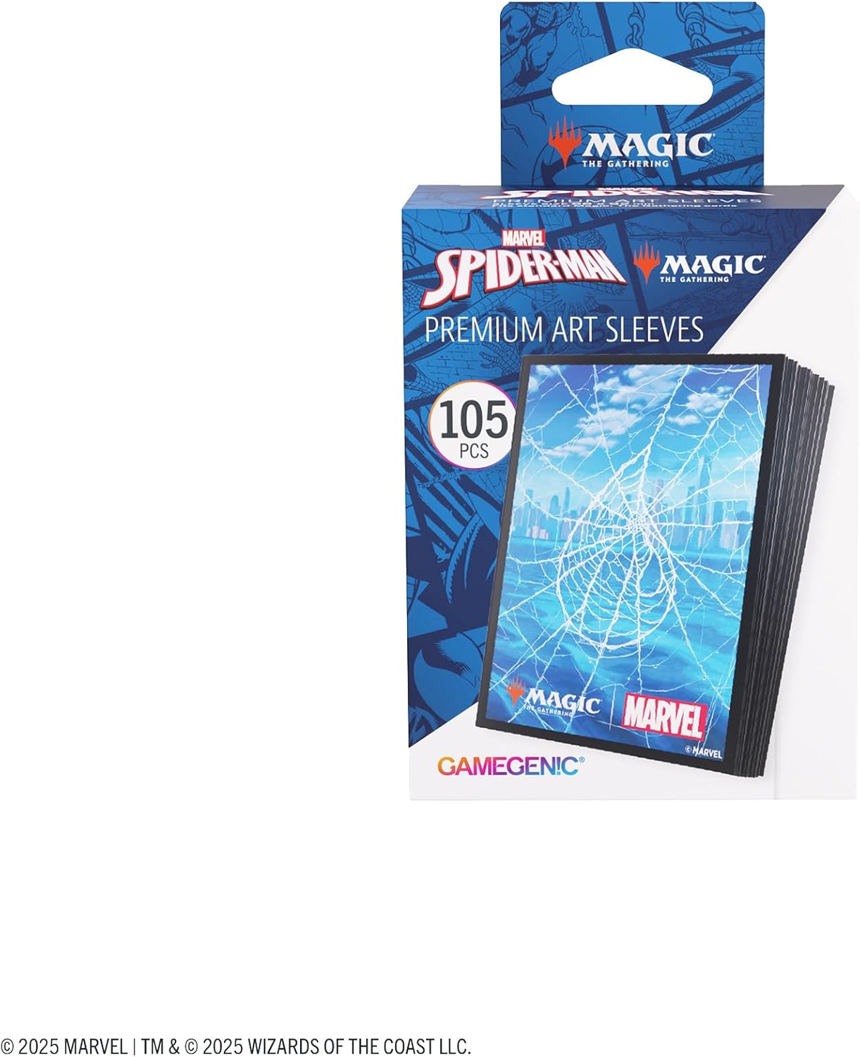 Gamegenic Magic: The Gathering Marvel's Spider-Man Premium Art Sleeves - Spider-Man Island - 105 Matte Textured Card Sleeves with Full-Color Artwork, Tournament-Ready & Plastic-Free Packaging