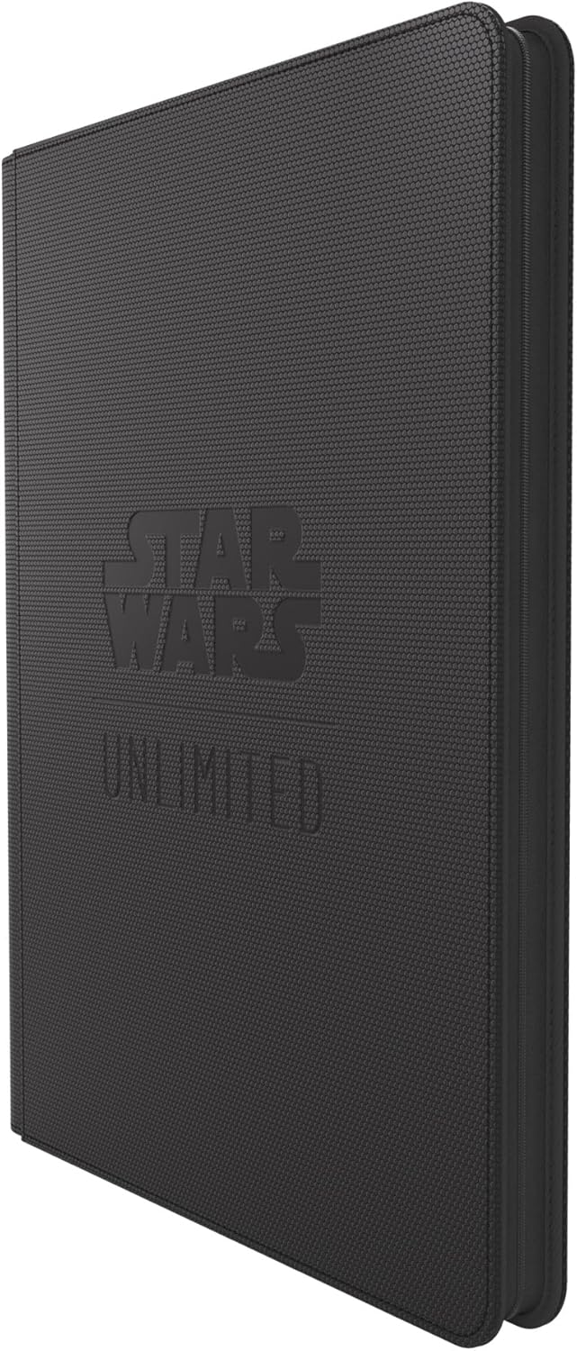Star Wars Unlimited Zip-Up Album 18-Pocket - Officially Licensed Card Organizer for 360 Double-Sleeved Cards, Hexafyber Surface & Zipper Closure, Black Color, Made by Gamegenic