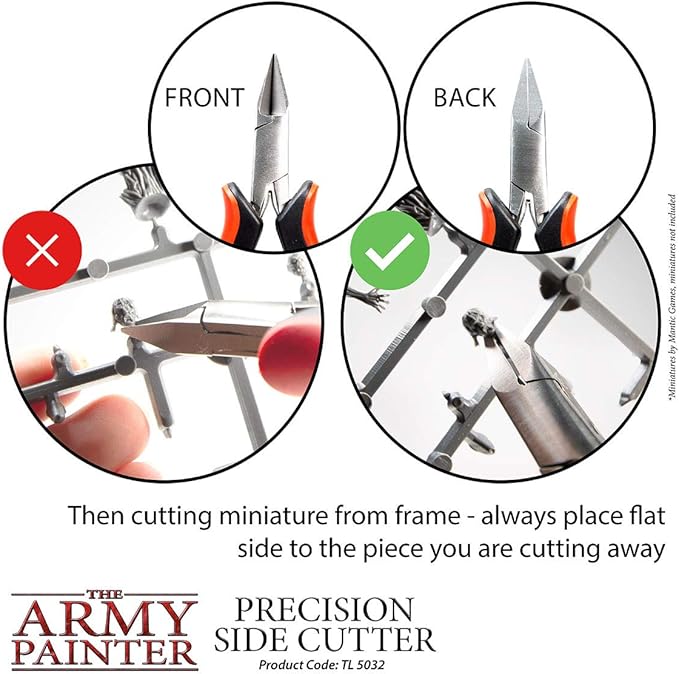 The Army Painter Precision Side Cutter | Side Cutter for Plastic, Resin and Metal Miniatures | Stainless Steel Precision Cutter for Tabletop Wargames Miniature Modelling