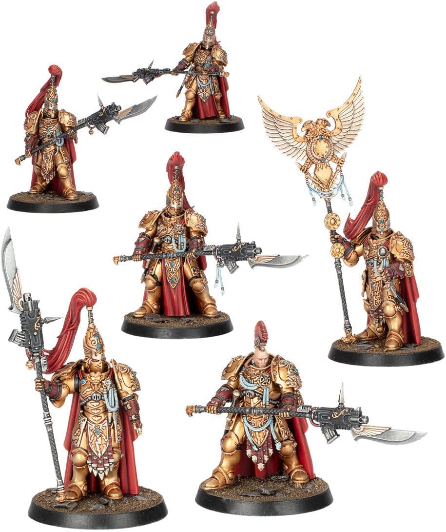 Warhammer The Horus Heresy Legio Custodes Custodian Guard Sodality, 6 Plastic Miniatures with Guardian Spears
