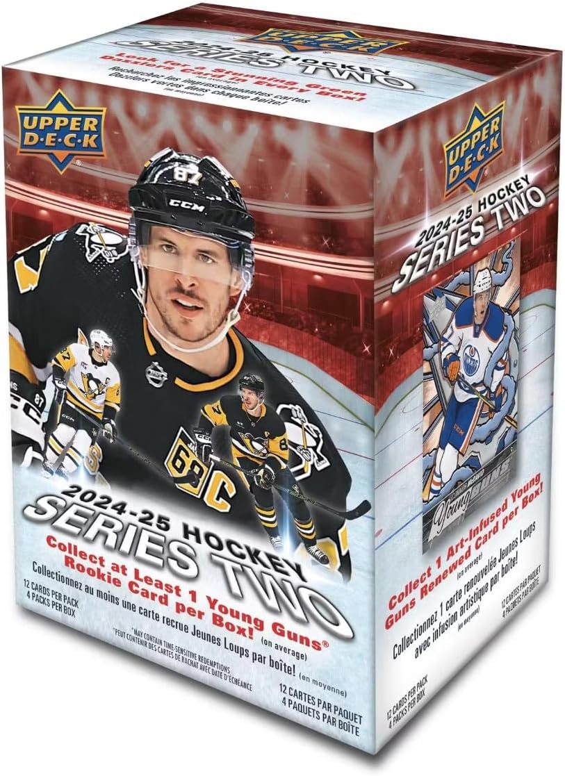 Upper Deck 2024/25 Series 2 Hockey Blaster Box, 4 Packs Per Box, 12 Cards Per Pack