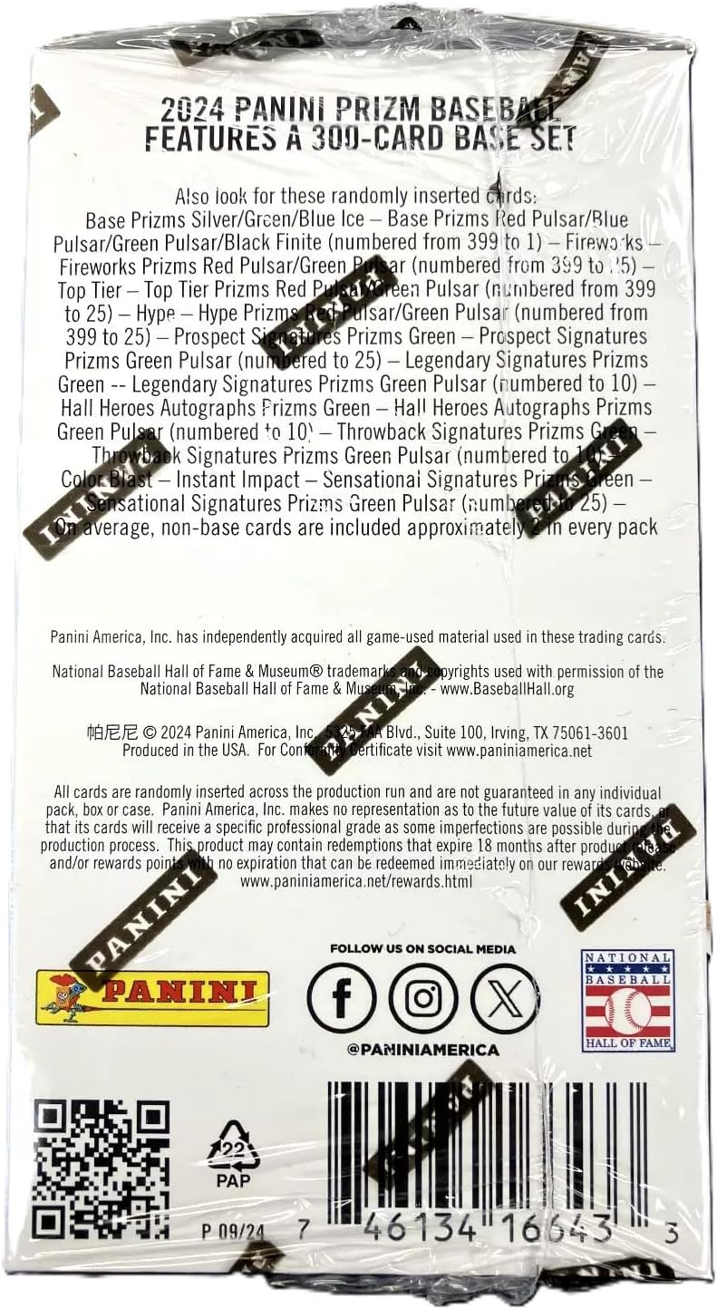 Panini 2024 Prizm Baseball 6-Pack Blaster Box (Blue Ice Prizms)