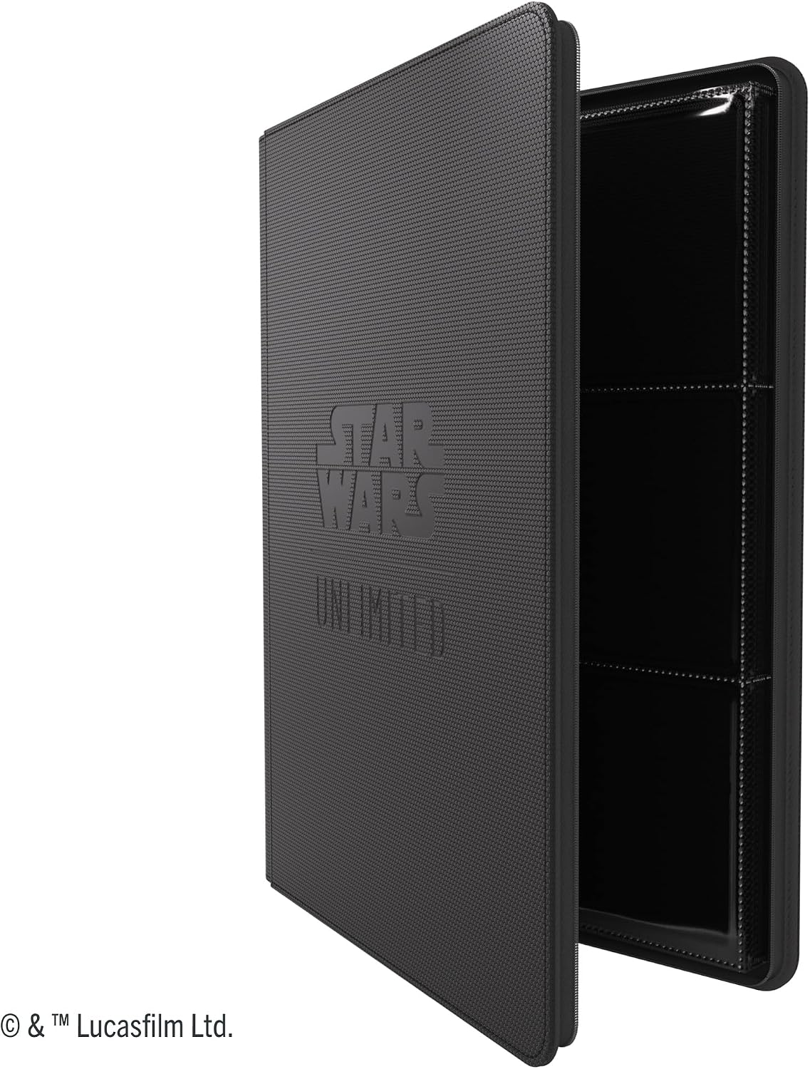 Star Wars Unlimited Zip-Up Album 18-Pocket - Officially Licensed Card Organizer for 360 Double-Sleeved Cards, Hexafyber Surface & Zipper Closure, Black Color, Made by Gamegenic