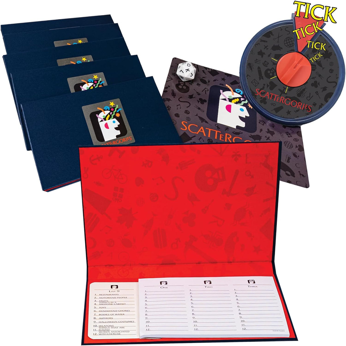 Winning Moves Games Scattergories 30th Anniversary Edition Board Game – Classic Word and Categories Party Game, Mechanical Timer, 2–6 Players, Ages 12+
