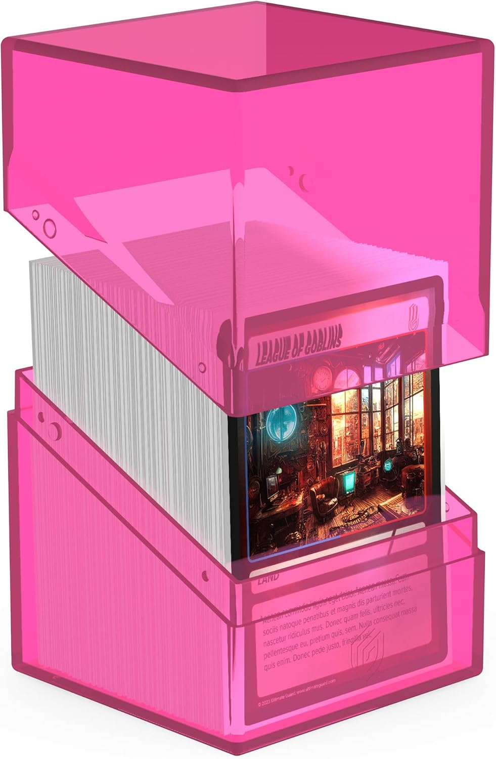 Ultimate Guard Boulder 100+ Clear, Deck Case for 100 Double-Sleeved TCG Cards, Rhodonite, Secure & Durable Storage for Trading Card Games, Transparent