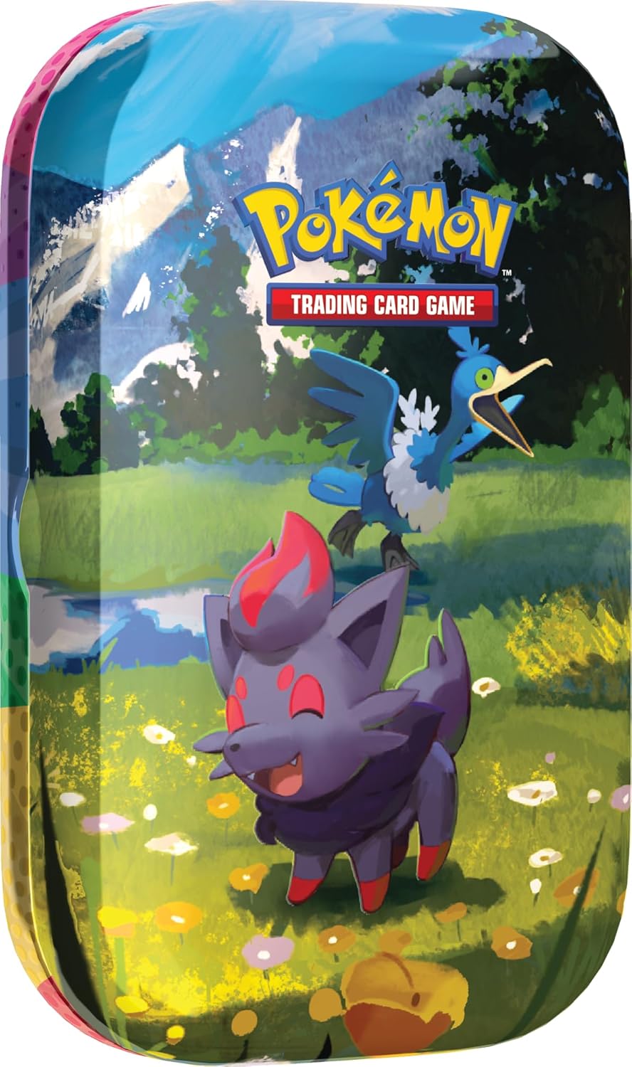 Pokemon TCG: Mega Evolution—Ascended Heroes Mini Tin: Zorua & Cramorant (1 Sticker Sheet, a Pokémon Art Card & 2 Booster Packs)