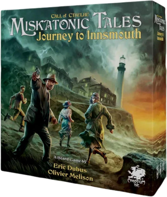 Miskatonic Tales: Journey to Innsmouth by Chaosium Inc. | Ages 14+ | 1-4 Players | 90-180 Minute Playing Time | Storytelling Board Game