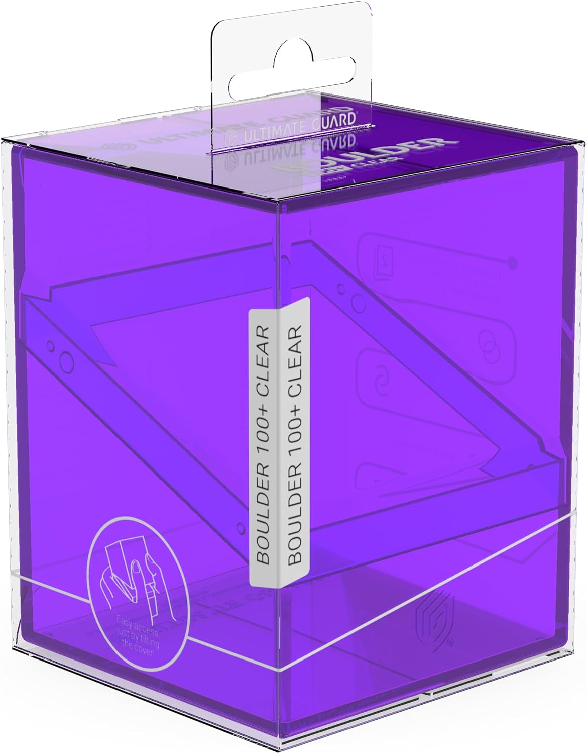 Ultimate Guard Boulder 100+ Clear, Deck Case for 100 Double-Sleeved TCG Cards, Amethyst, Secure & Durable Storage for Trading Card Games, Transparent