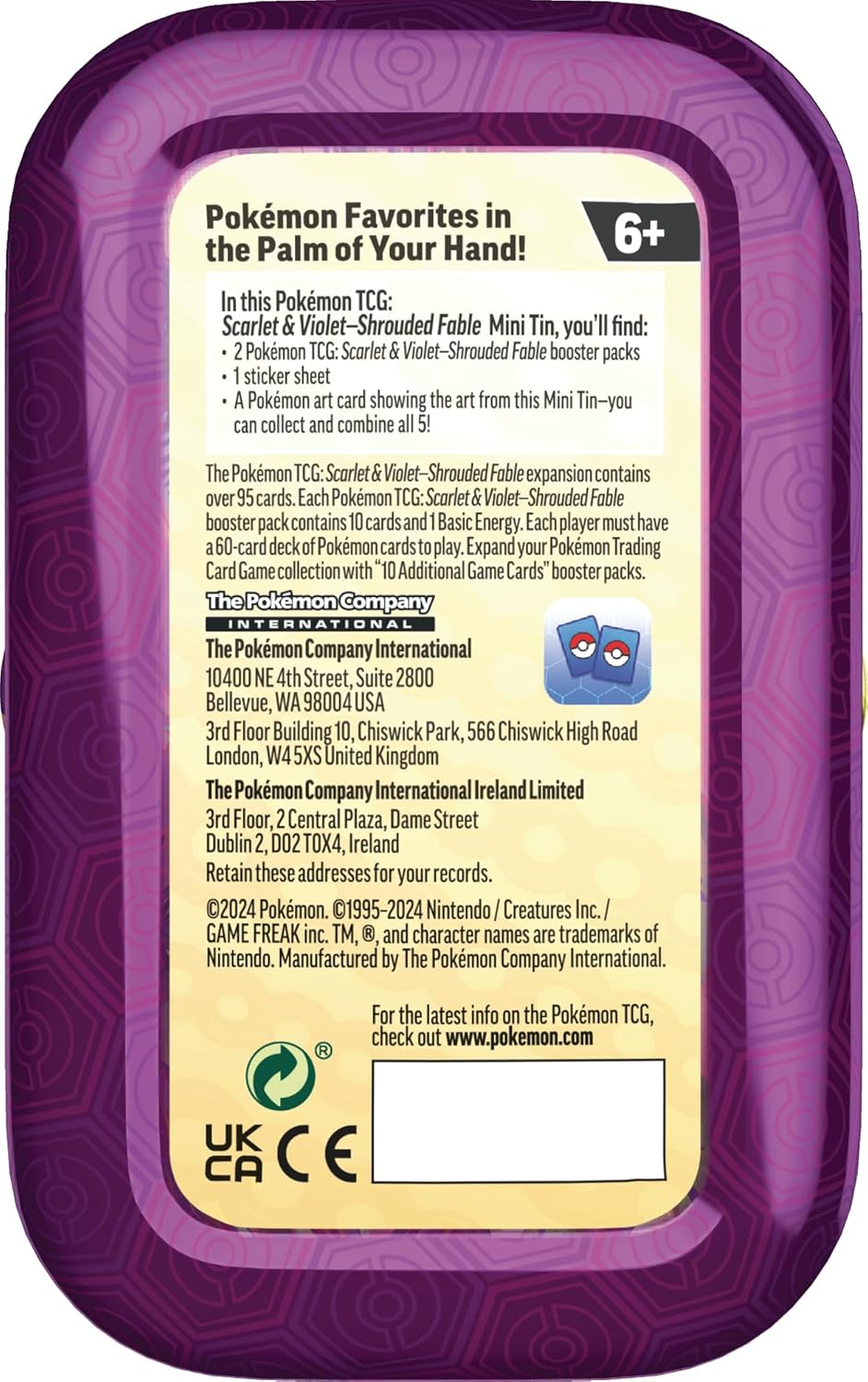 Pokemon TCG: Scarlet & Violet—Shrouded Fable Mini Tin – Zoroark (2 Booster Packs & 1 Sticker Sheet)