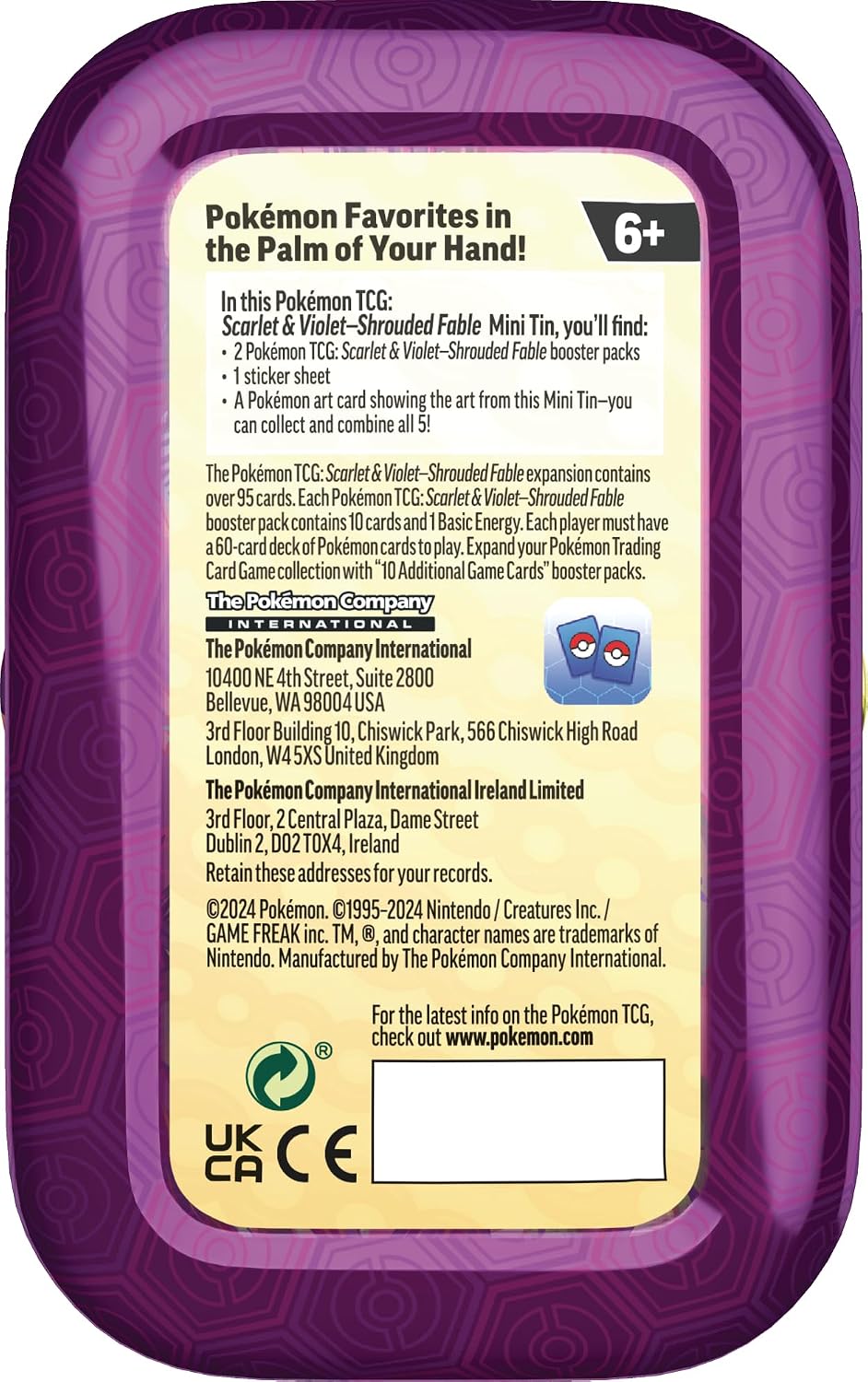 Pokemon TCG: Scarlet & Violet—Shrouded Fable Mini Tin – Zoroark (2 Booster Packs & 1 Sticker Sheet)
