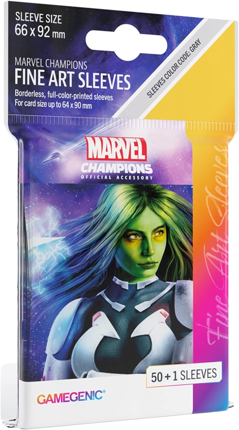 Gamegenic Marvel Champions The Card Game Official Gamora Fine Art Sleeves Pack of 50 Art Sleeves and 1 Clear Sleeve Card Game Holder Use with TCG and LCG Games Made by Fantasy Flight Games