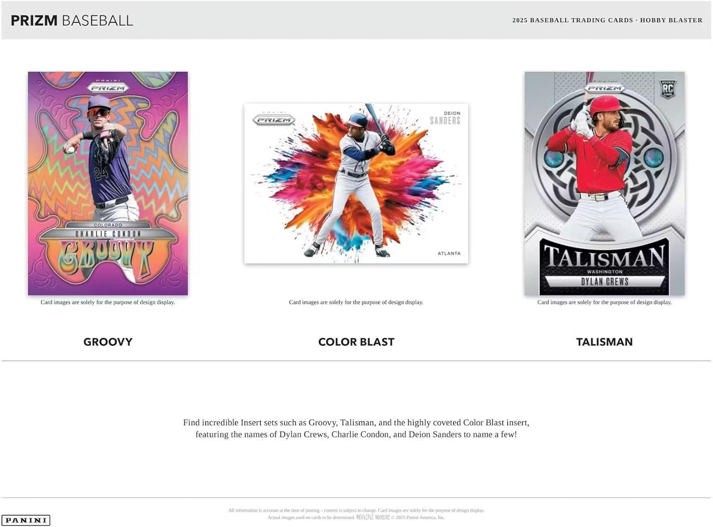 2025 Panini Prizm Baseball 6-Pack Hobby Trading Card Blaster Box (Find 4 Exclusive Ice Parallels Per Box)