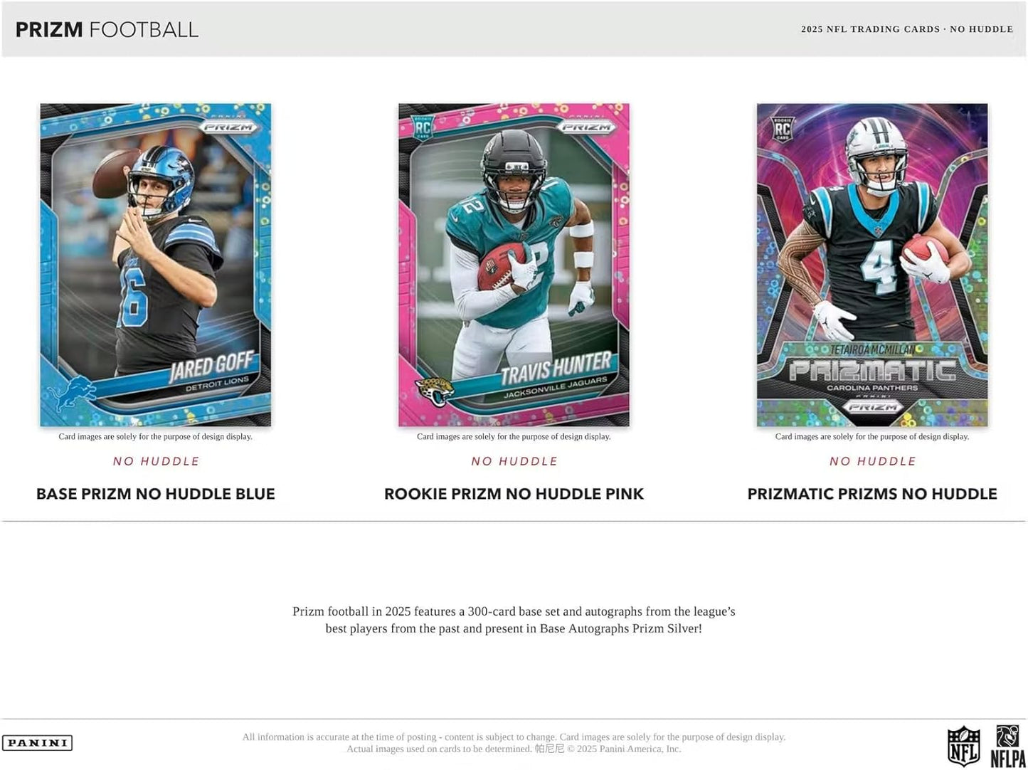 2025 Panini Prizm Football No Huddle Trading Card Box (2 No Huddle Prizm Autographs Per Box)