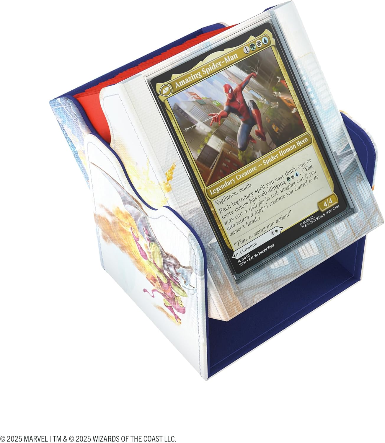 Gamegenic Magic: The Gathering Marvel's Spider-Man Art Squire PLUS 100+ XL - Premium Convertible Deck Box with Slide Card Case, UV Protection & Armorfyber Finish, Holds 100 Double-Sleeved Cards