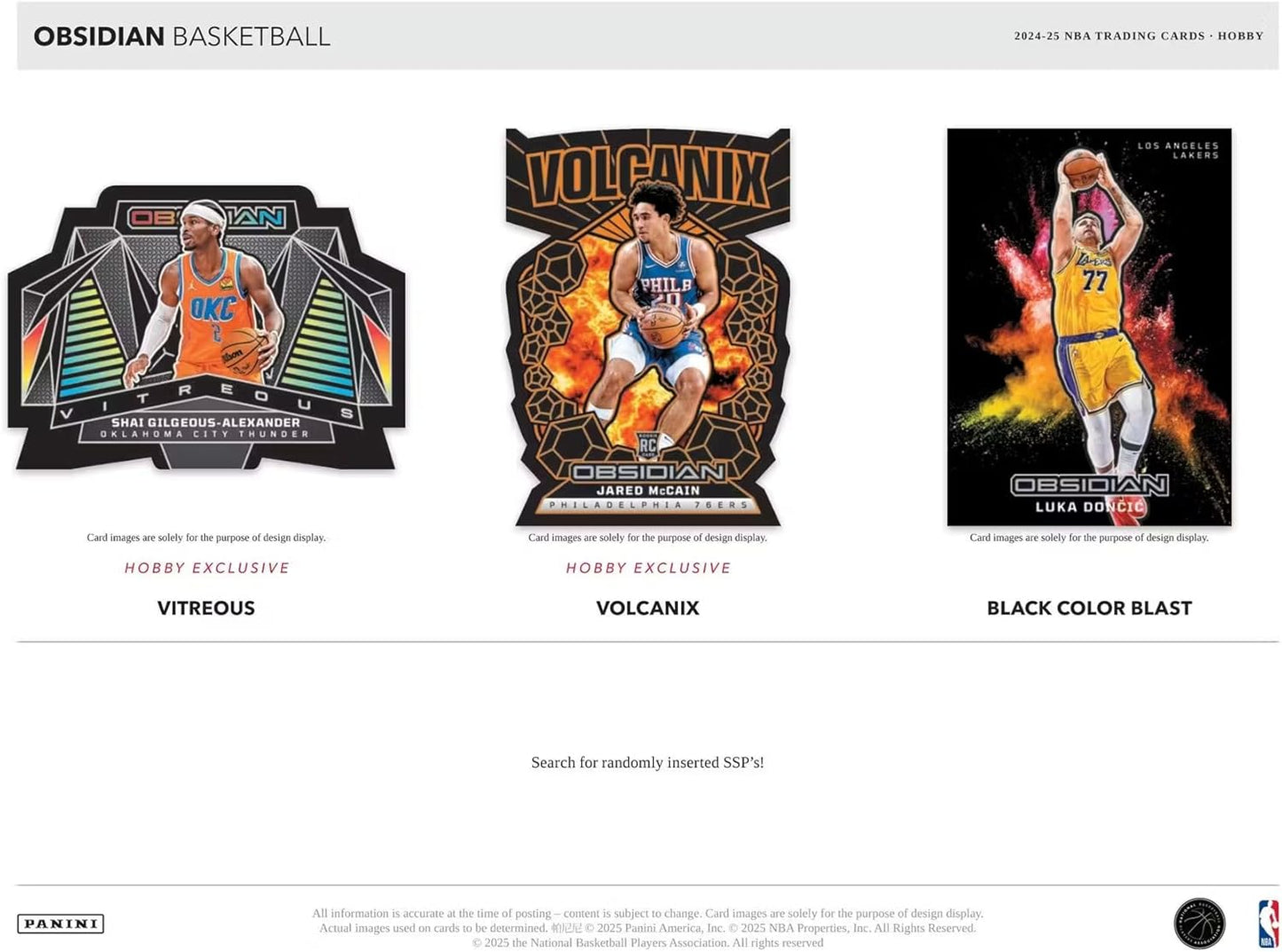 2024-25 Panini Obsidian Basketball Hobby Trading Card Box (2 Autograph Cards Per Box)