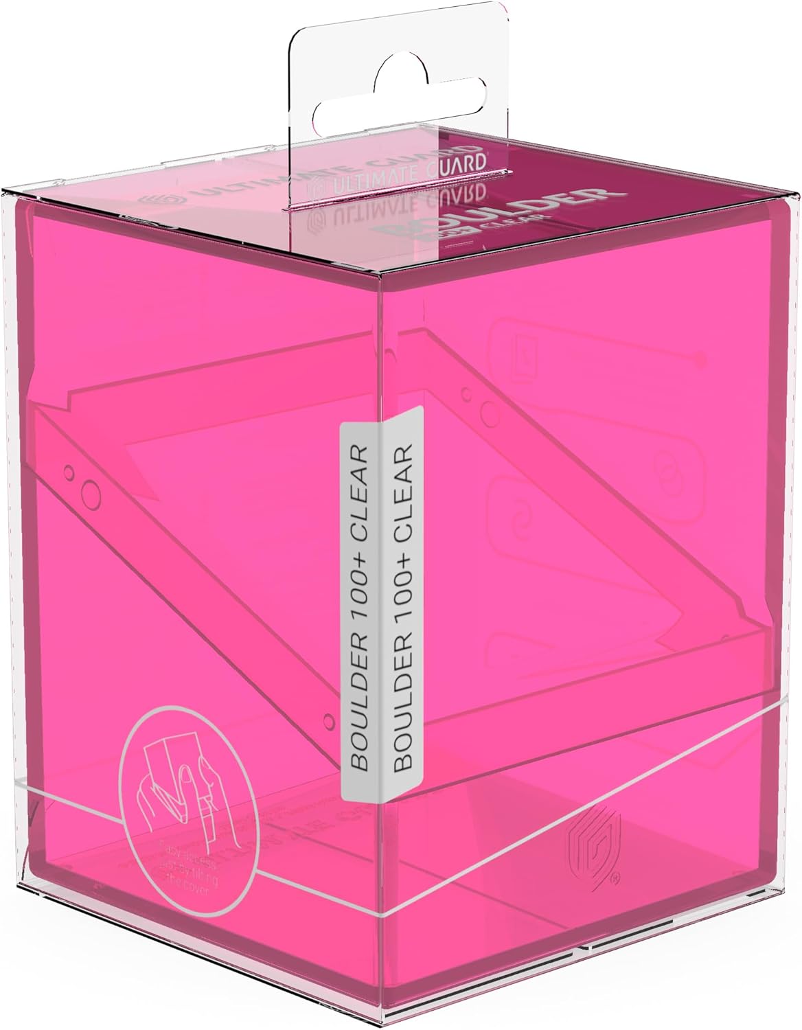 Ultimate Guard Boulder 100+ Clear, Deck Case for 100 Double-Sleeved TCG Cards, Rhodonite, Secure & Durable Storage for Trading Card Games, Transparent