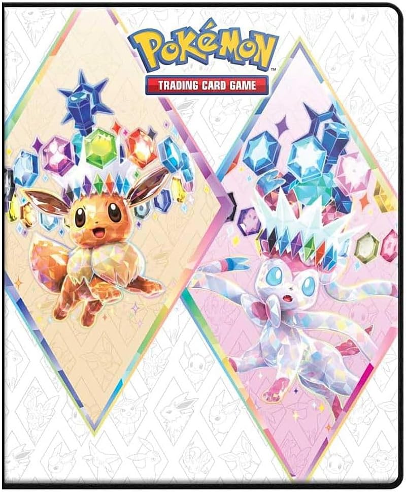 Ultra PRO Scarlet & Violet 9-Pocket Portfolio for Pokémon Cards - Full-Art Cover of Terestallized Eevee, Sylveon, Jolteon, Flareon, Vaporeon Design - Holds 252 Pokemon Cards or Standard Size Cards