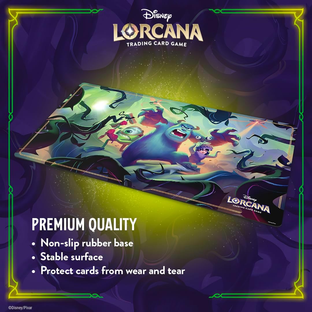 Ravensburger Disney Lorcana TCG Playmat Featuring Mike Wazowski, Sulley, and Boo in Attack of the Vine!