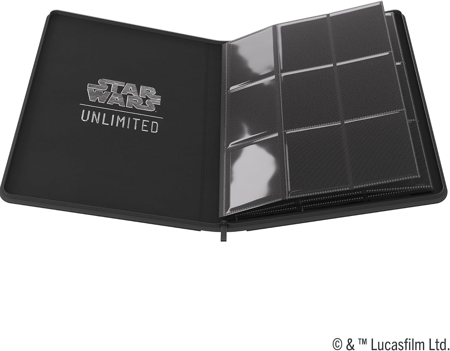 Star Wars Unlimited Zip-Up Album 18-Pocket - Officially Licensed Card Organizer for 360 Double-Sleeved Cards, Hexafyber Surface & Zipper Closure, Black Color, Made by Gamegenic