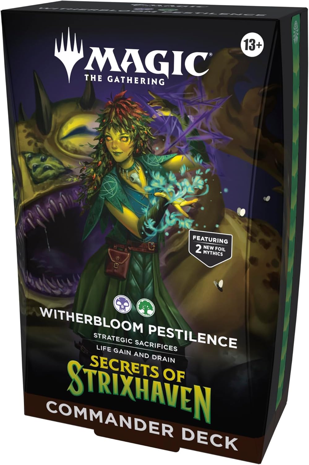 Magic the Gathering Magic: The Gathering Secrets of Strixhaven Commander Deck - Witherbloom Pestilence (100-Card Deck, Deck Box + Accessories)