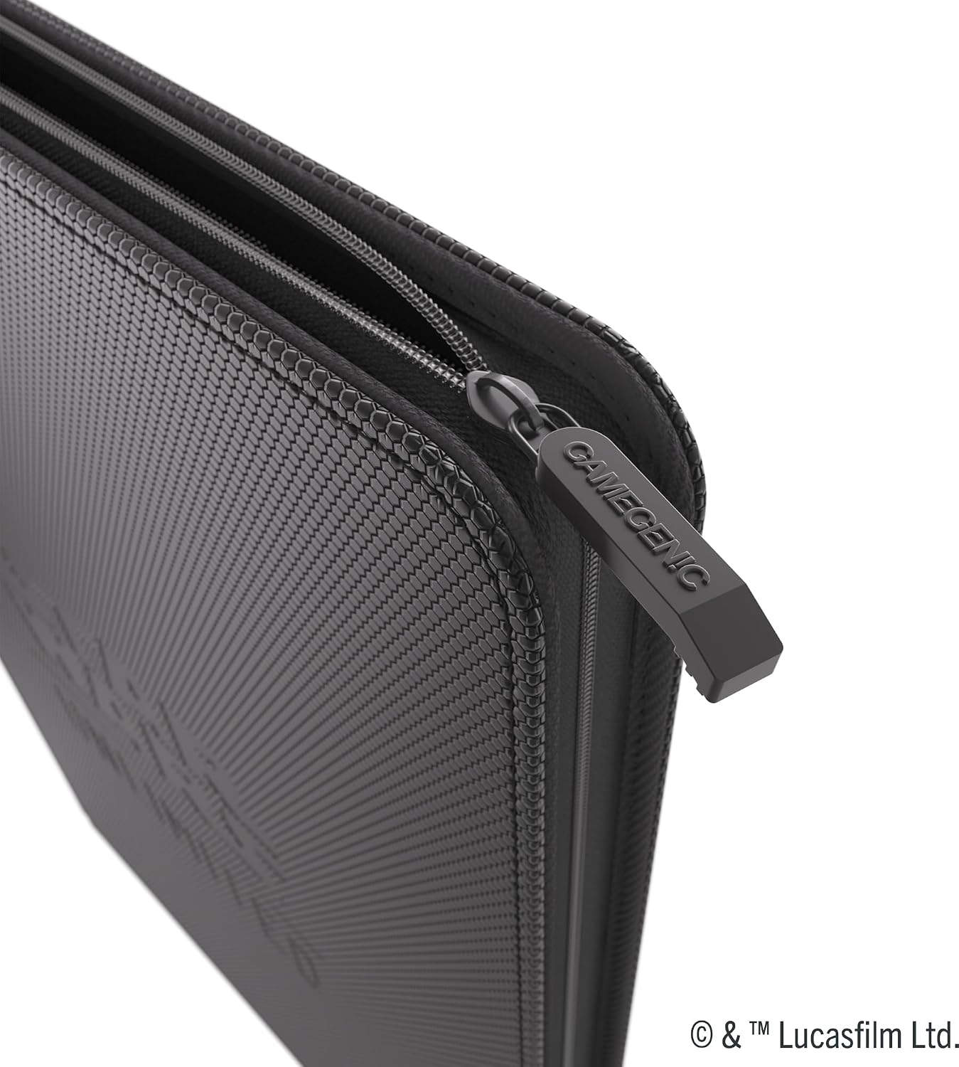 Star Wars Unlimited Zip-Up Album 18-Pocket - Officially Licensed Card Organizer for 360 Double-Sleeved Cards, Hexafyber Surface & Zipper Closure, Black Color, Made by Gamegenic