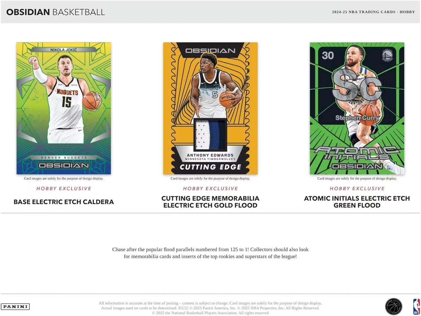 2024-25 Panini Obsidian Basketball Hobby Trading Card Box (2 Autograph Cards Per Box)