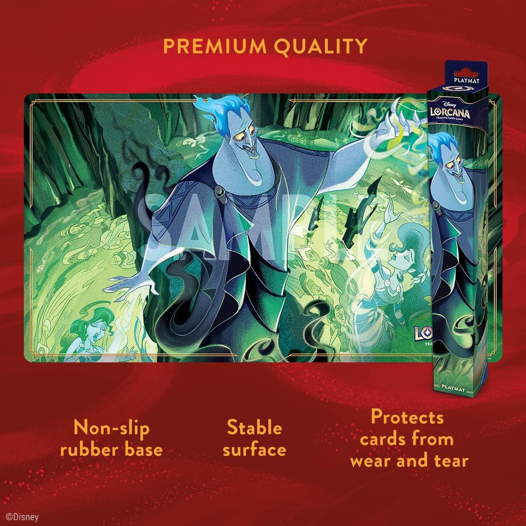 Ravensburger Disney Lorcana TCG Playmat Featuring Hades - Double Dealer | Protects Cards | Versatile Game, Desk, or Mouse Pad | Durable Non-Slip Surface | Suitable for Ages 8+