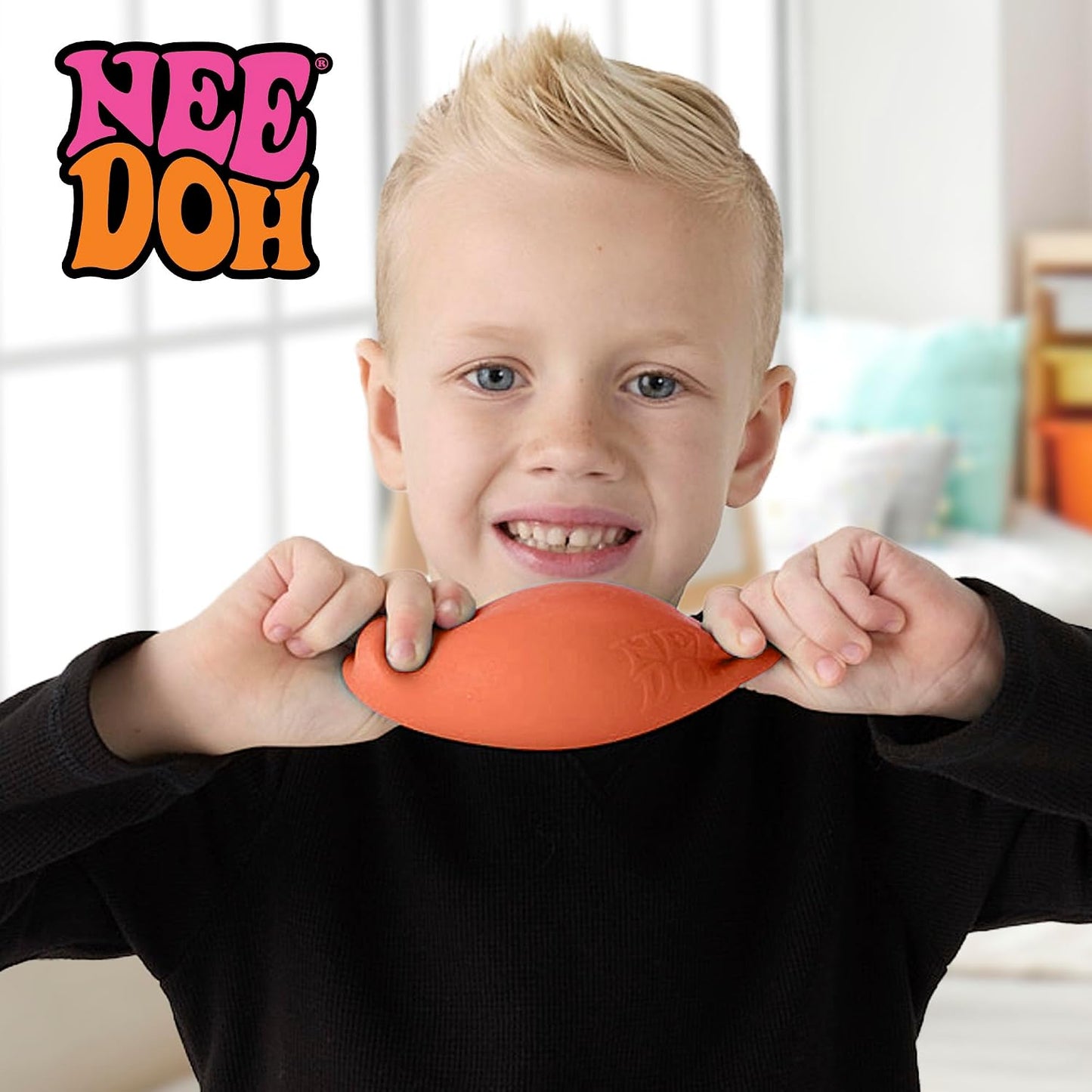 Schylling NeeDoh Original Groovy Glob - Sensory Fidget Toy - Orange - Ages 3 to Adult , 1 Count ( Pack of 1)