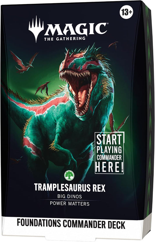 Magic: The Gathering Foundations Commander Deck - Tramplesaurus Rex - 100-Card Deck + Accessories - Presale Ships 10/02/2026