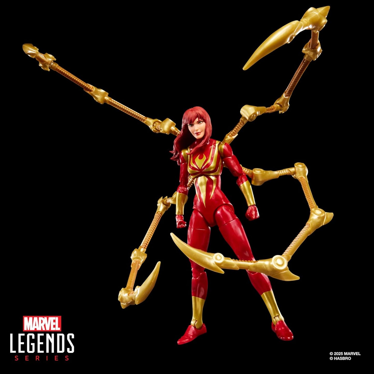 Marvel Legends Series Marvel's Spider-Man x Magic: The Gathering Mary Jane Watson (Iron Spider) - 6-Inch Action Figure Toy & Exclusive Foil Collectible Card Game Trading Card