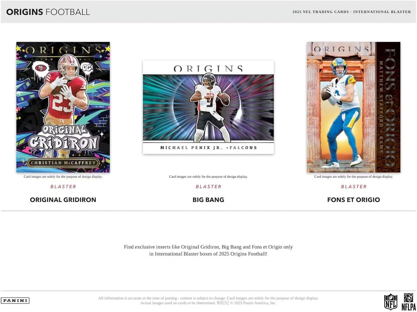 2025 Panini Origins Football International 6-Pack Blaster Trading Card Box (Find 14 Rookies Per Box)