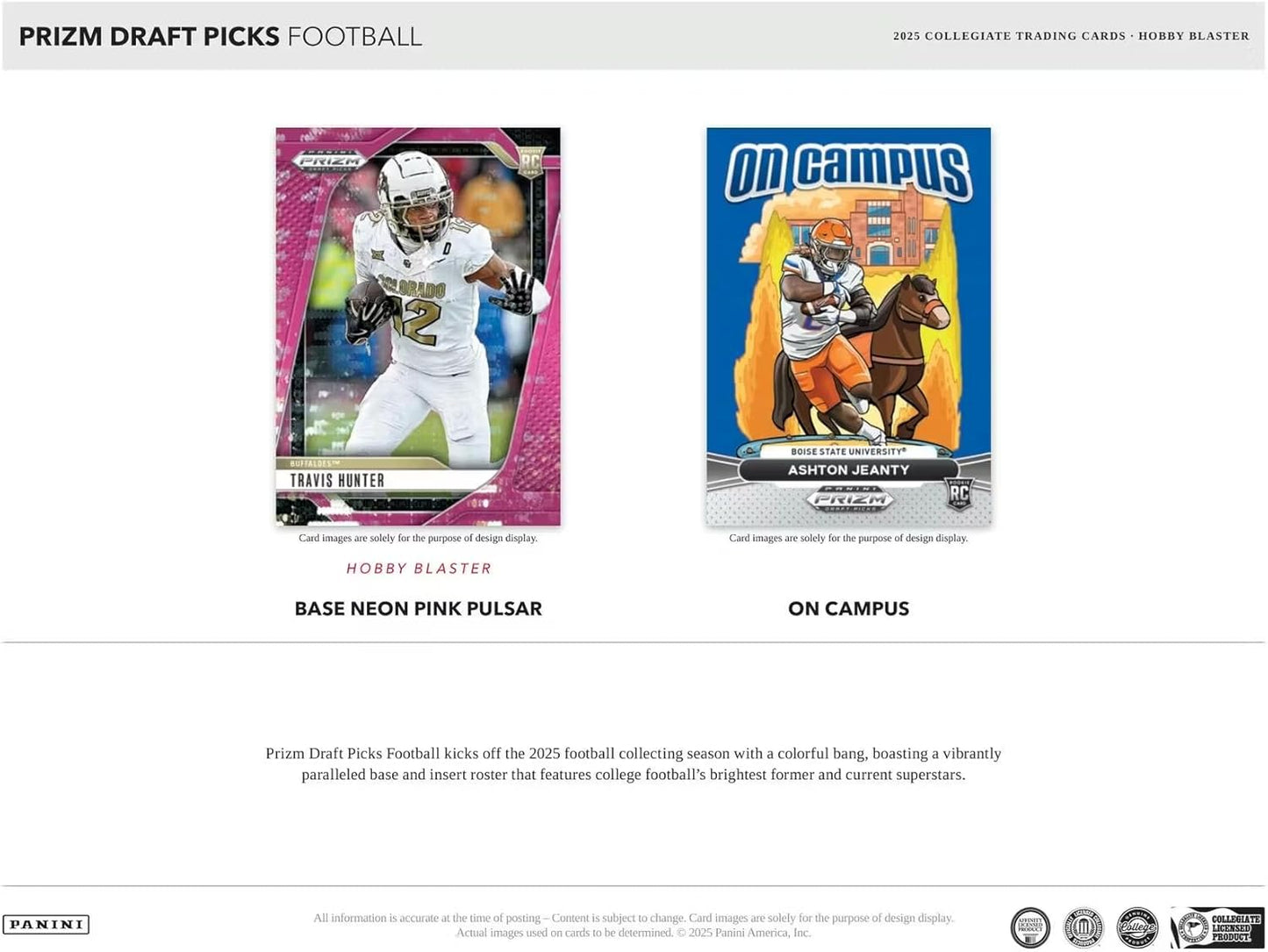 2025 Panini Prizm Draft Picks Football 6-Pack Hobby Blaster Trading Card Box (1 Silver Prizm Per Box)
