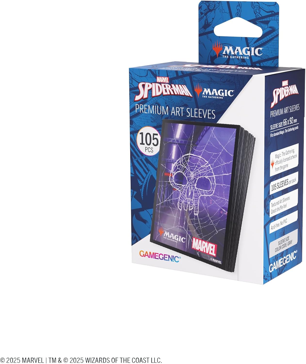 Gamegenic Magic: The Gathering Marvel's Spider-Man Premium Art Sleeves - Spider-Man Swamp - 105 Matte Textured Card Sleeves with Full-Color Artwork, Tournament-Ready & Plastic-Free Packaging