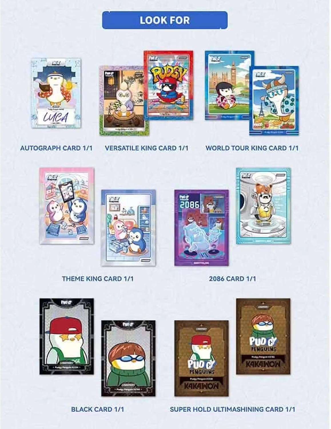 2026 Kakawow Phantom Pudgy Penguins Trading Card Box (1-4 Limited Numbered Cards Per Box)