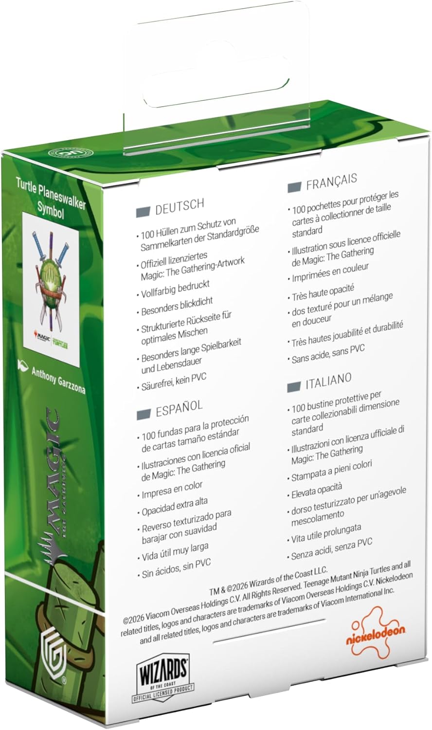 Ultimate Guard: Magic The Gathering: Teenage Mutant Ninja Turtles: Art Sleeves - Turtle Planeswalker Symbol